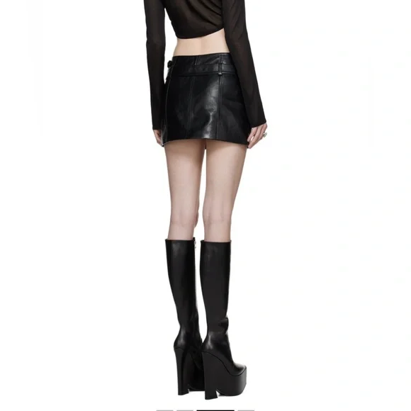 Versace Medusa 95 Leather Mini Skirt